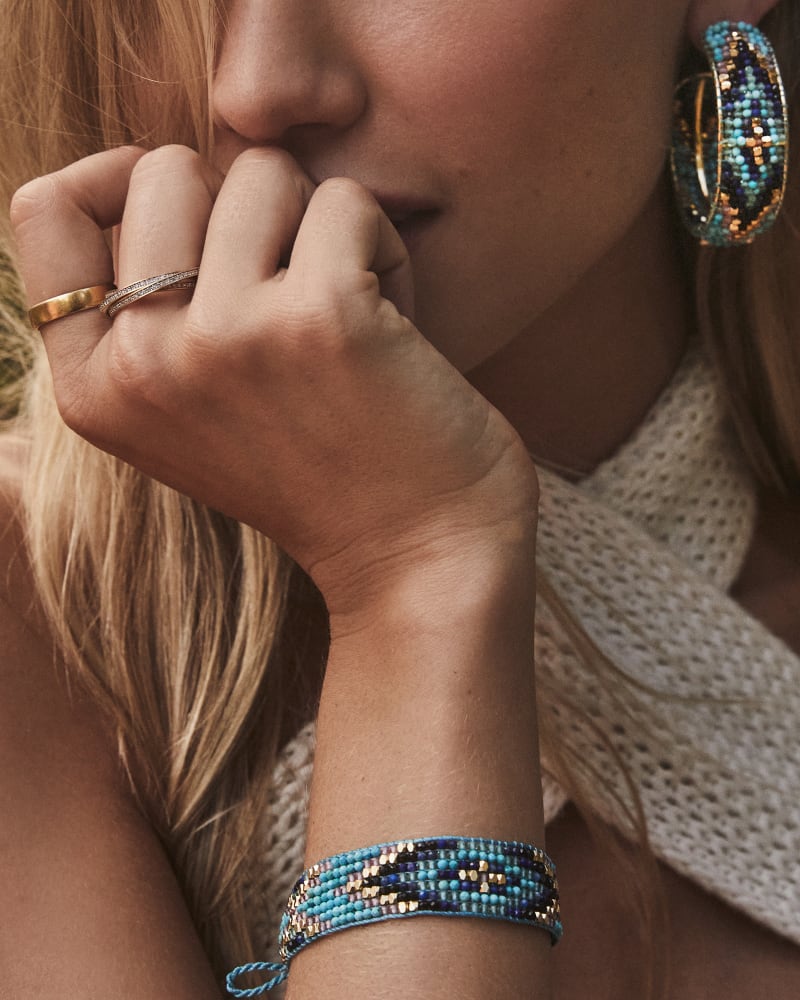 Britt Gold Beaded Bracelet in Blue Mix image number 1